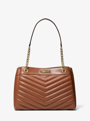 Michael Kors Whitney Medium Quilted Tote Bag In Brown