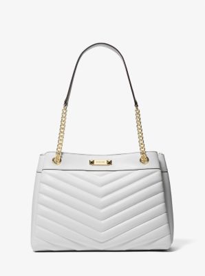 Michael Kors Whitney Medium Quilted Tote Bag In White