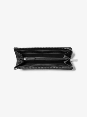 Jet Set Travel Large Saffiano Leather Quarter-Zip Wallet