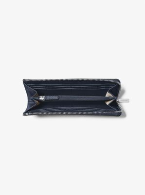 Jet Set Travel Large Saffiano Leather Quarter-Zip Wallet