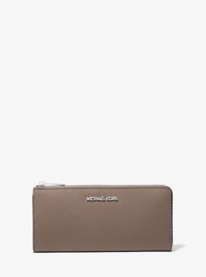 Jet Set Travel Large Saffiano Leather Quarter-Zip Wallet | Michael