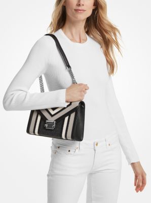 Whitney Medium Color Block and Signature Logo Shoulder Bag