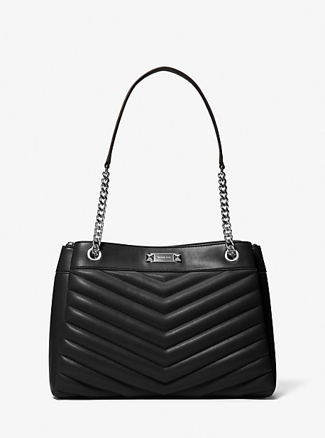 Shop Michael Kors Whitney Medium Quilted Tote Bag In Black