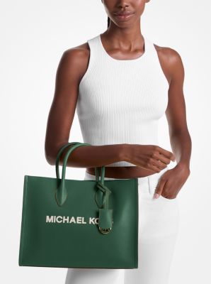 Mirella Medium Pebbled Leather Tote Bag in MOSS | Michael Kors