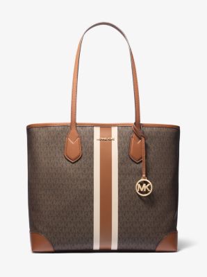 Eva Large Signature Logo Stripe Tote Bag