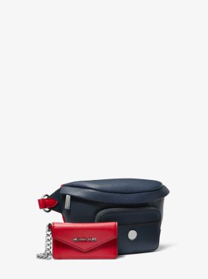 Maisie Large Pebbled Leather 2-in-1 Sling Pack in NAVY MULTI | Michael Kors