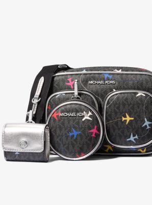 Jet Set Large Printed Signature Logo Crossbody Bag image number 4