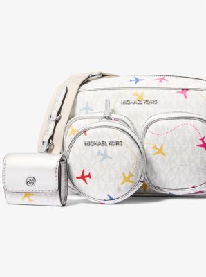 Jet Set Large Printed Signature Logo Crossbody Bag | Michael