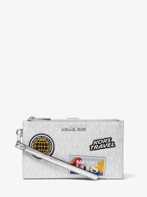 Jet Set Travel Large Embellished Signature Logo Wristlet