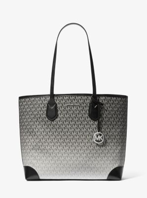 Michael Kors Eva Large Ombré Signature Logo Tote Bag In Black