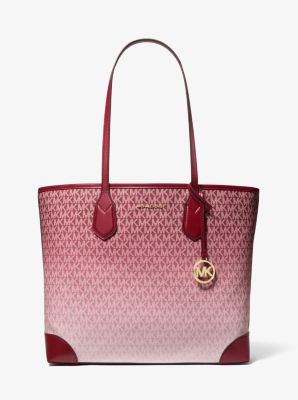 Michael Kors Eva Large Ombré Signature Logo Tote Bag In Red