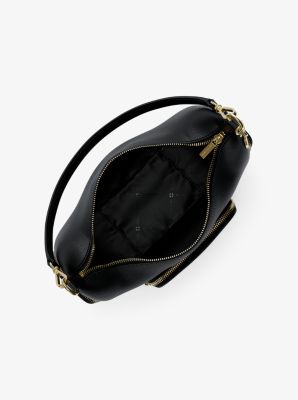 Merritt Medium Pebbled Leather Convertible Shoulder Bag in BLACK | Michael Kors