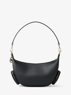 Merritt Medium Pebbled Leather Convertible Shoulder Bag in BLACK | Michael Kors