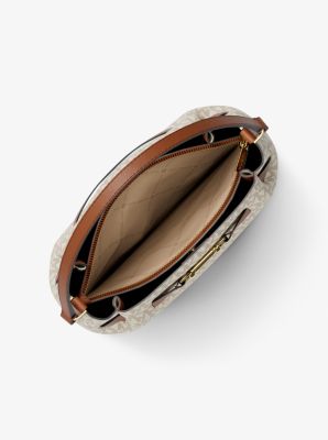 Crossbodybuideltas Carson met kenmerkend logo, aanpasbaar en middelgroot in VANILLE | Michael Kors