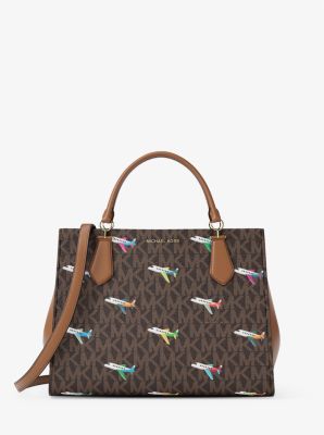 Marilyn Medium Printed Signature Logo Satchel