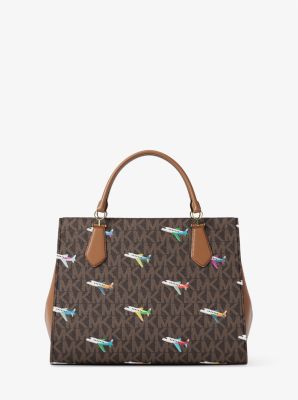 Marilyn Medium Printed Signature Logo Satchel