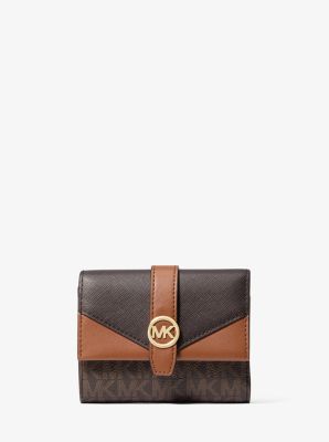 Portefeuille &agrave; trois volets Greenwich de taille moyenne &agrave; logo Signature