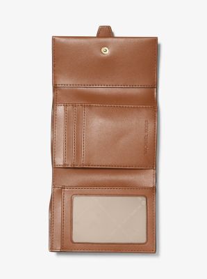 Greenwich Medium Signature Logo Trifold Wallet in BROWN | Michael Kors