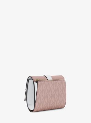 Greenwich Medium Signature Logo Trifold Wallet in PWD BLSH MLT | Michael Kors