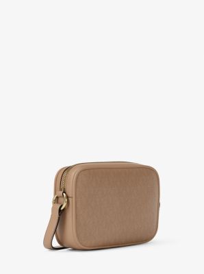 Jet Set Small Signature Logo Camera Crossbody Bag in CAMEL | Michael Kors