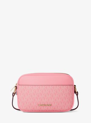 Jet Set Small Signature Logo Camera Crossbody Bag in CARNATION | Michael Kors