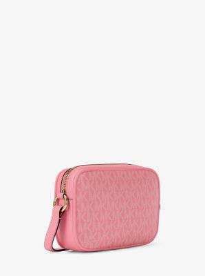 Jet Set Small Signature Logo Camera Crossbody Bag in CARNATION | Michael Kors