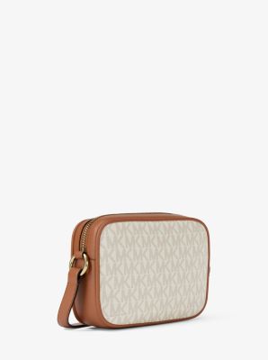 Jet Set Small Signature Logo Camera Crossbody Bag in VANILLA | Michael Kors