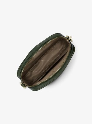 Jet Set Pebbled Leather Camera Crossbody Bag in MOSS | Michael Kors