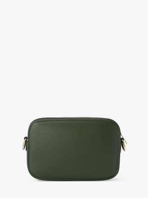 Jet Set Pebbled Leather Camera Crossbody Bag in MOSS | Michael Kors