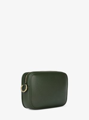 Jet Set Pebbled Leather Camera Crossbody Bag in MOSS | Michael Kors