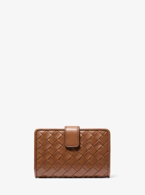 Jet Set Medium Woven Wallet in LUGGAGE | Michael Kors