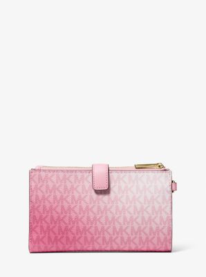 Jet Set Large Ombr&eacute; Signature Logo Wristlet in CARNATION | Michael Kors