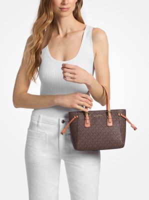Voyager Extra-Small Signature Logo Convertible Crossbody Bag in BROWN | Michael Kors