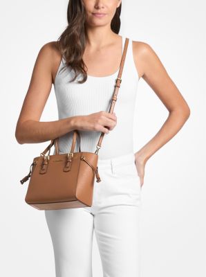 Voyager Extra-Small Saffiano Leather Convertible Crossbody Bag in LUGGAGE | Michael Kors