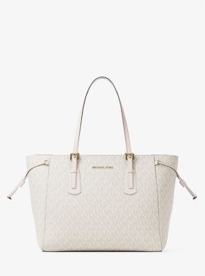 Voyager Large Signature Logo Top-Zip Tote Bag in LT CRM MULTI | Michael Kors