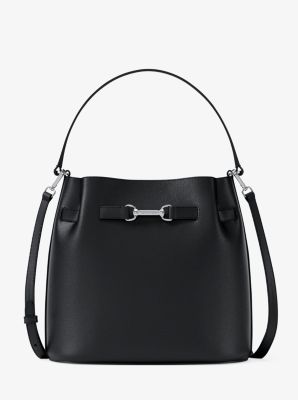 Carson Medium Pebbled Leather Convertible Bucket Crossbody Bag