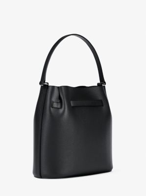 Carson Medium Pebbled Leather Convertible Bucket Crossbody Bag