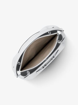 Thumbnail - MK Wandelbare Beuteltasche Carson Medium Aus Gekrispeltem Leder - Weiss - Michael Kors