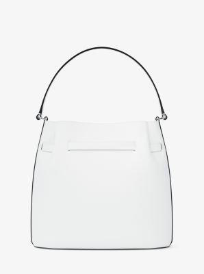 Thumbnail - MK Wandelbare Beuteltasche Carson Medium Aus Gekrispeltem Leder - Weiss - Michael Kors