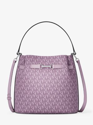 Carson Medium Signature Logo Convertible Bucket Crossbody Bag