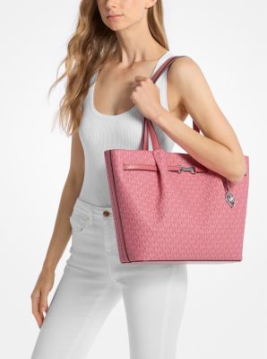 Carson Large Signature Logo Tote Bag in HIBISCUS | Michael Kors