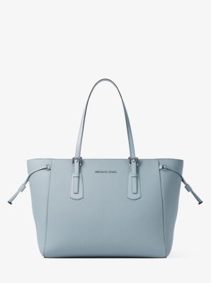 Voyager Large Saffiano Leather Tote Bag in PALE OCEAN | Michael Kors