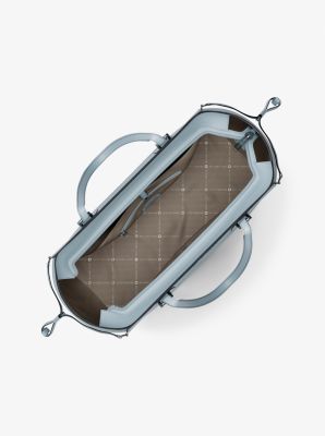 Voyager Large Saffiano Leather Tote Bag in PALE OCEAN | Michael Kors