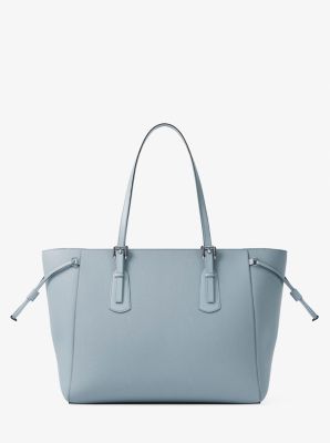 Voyager Large Saffiano Leather Tote Bag in PALE OCEAN | Michael Kors