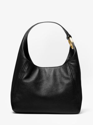 Michael kors fulton large black on sale leather shoulder bag