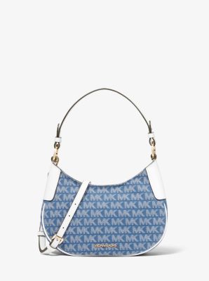 Michael kors denim shoulder on sale bag