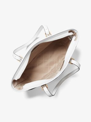 Lillian Large Logo Denim Jacquard Tote Bag