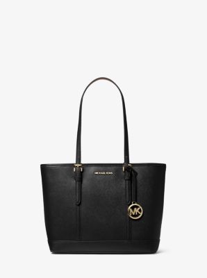 Jet Set Travel Small Saffiano Leather Top-Zip Tote Bag