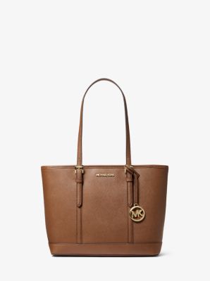 Jet Set Travel Small Saffiano Leather Top-Zip Tote Bag