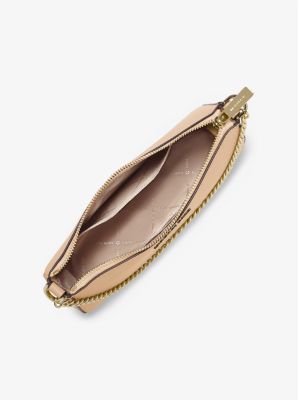 Sac &agrave; bandouli&egrave;re Jet Set de taille moyenne en cuir saffiano in CAMEL | Michael Kors